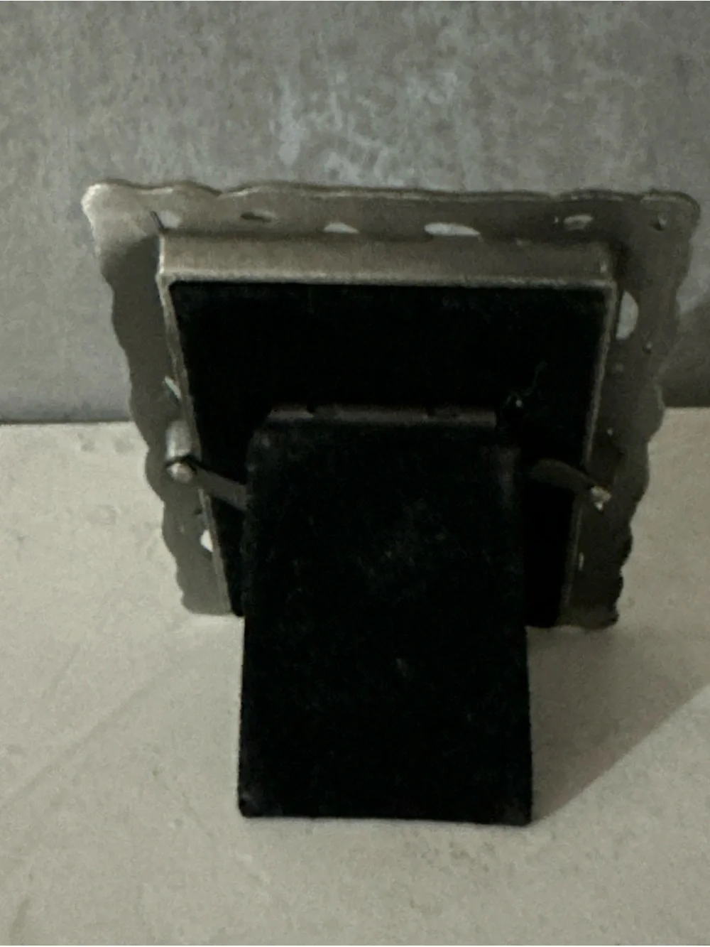 VINTAGE PEWTER TULIP FILAGREE MINI PICTURE FRAME FITS 2X3